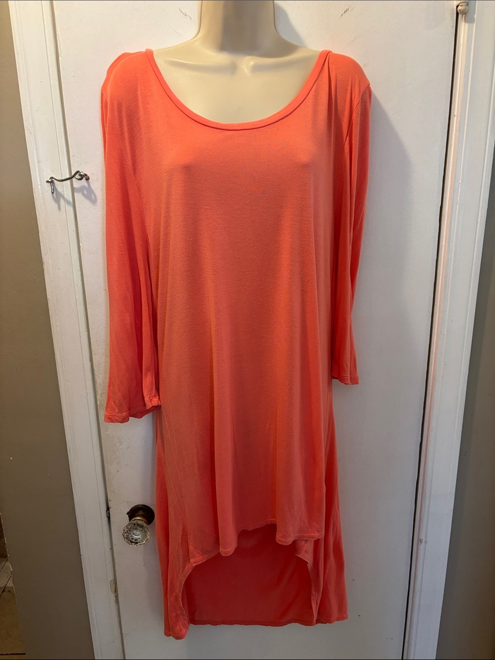 LOGO large Flowy Coral High-Low Tunic cover-up beach dress 26-230